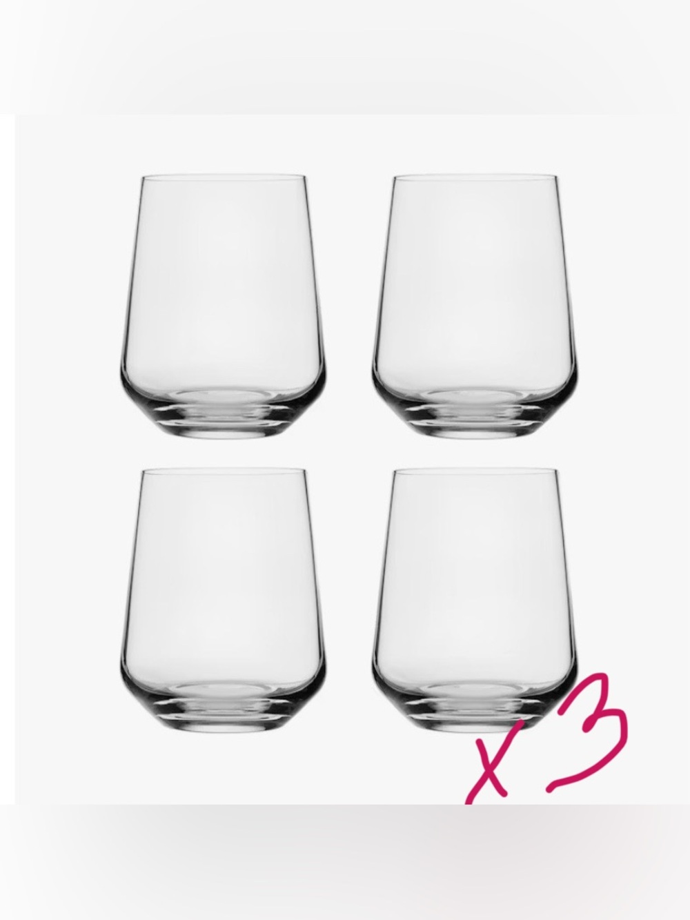 Iittala - Essence Water Glass 35 cl - Set Of 3 - Clear - Excellent